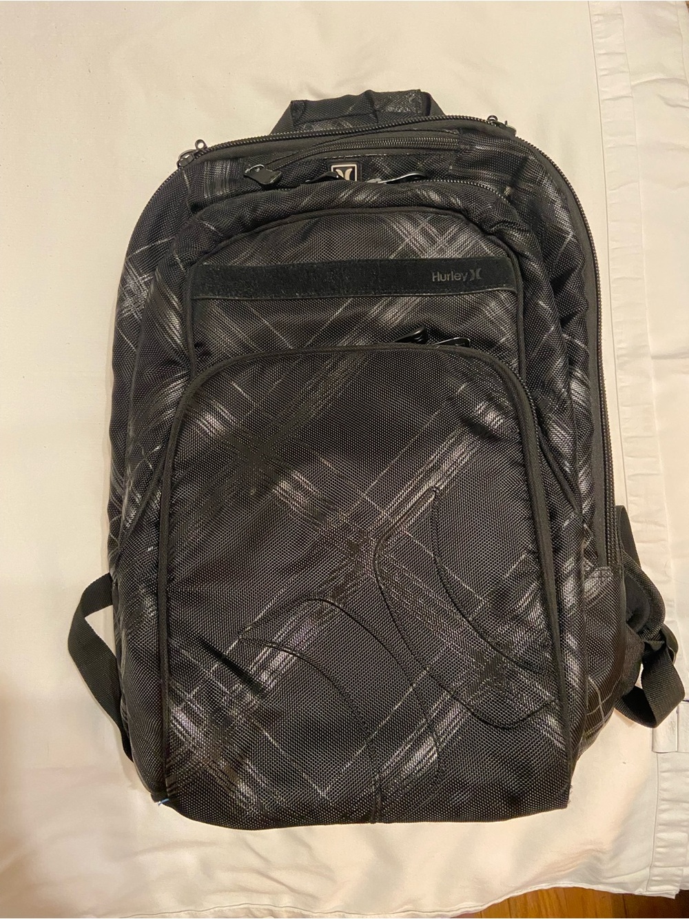 Hurley Tech/Travel Black Plaid Backpack